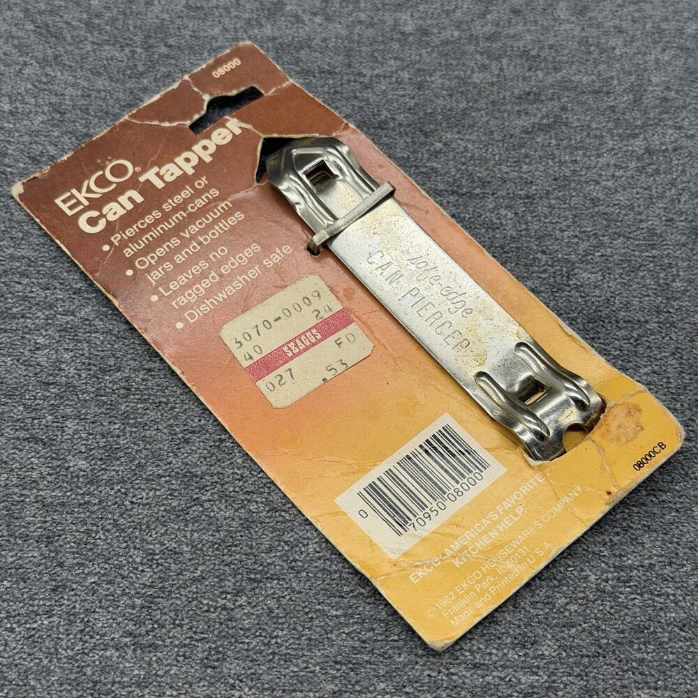 Vintage 1980s EKCO Can Tapper Bottle Opener Kitchen Bar Tool Original Package